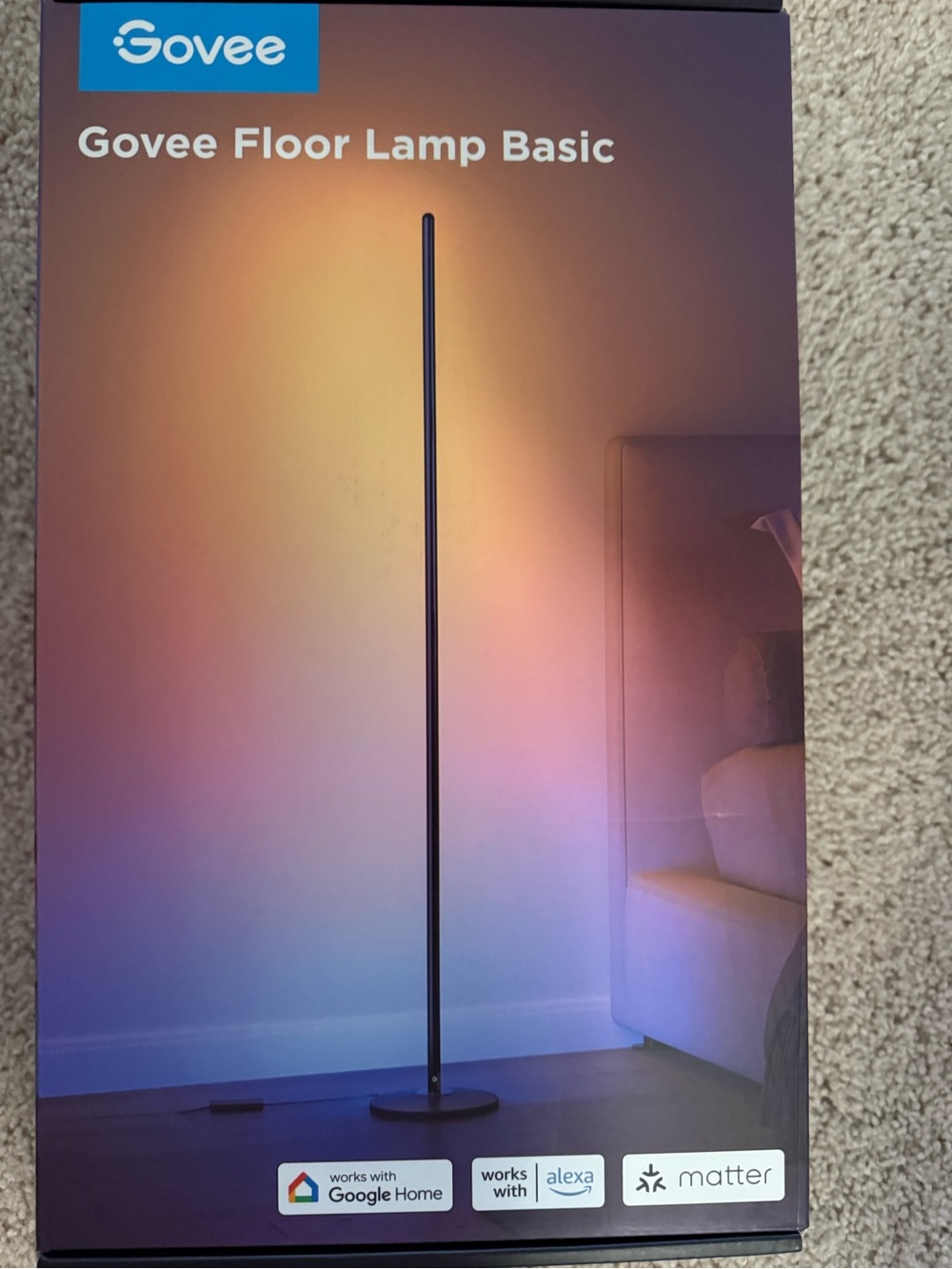 Govee Black Floor Lamp Basic - Smart RGB LED Mood Lamp
